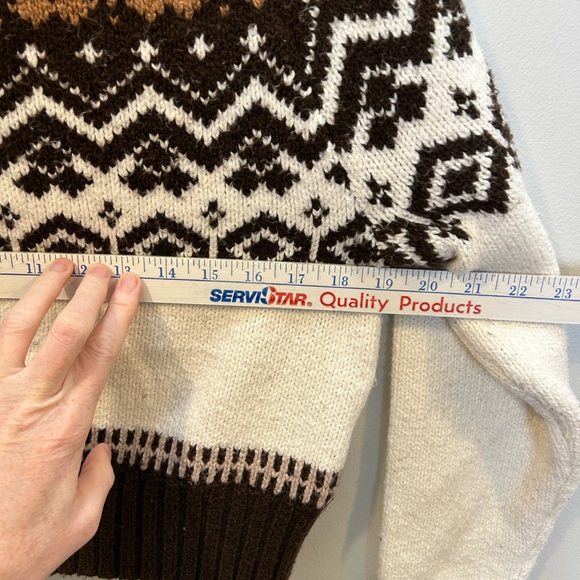 American Eagle Brown and Cream Turtleneck Sweater Large - Picture 4 of 5